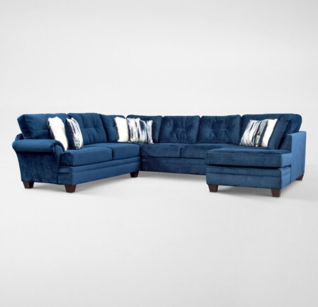Cordelle Left Arm Facing Sectional + Chaise (Includes Matching Swivel Chair)