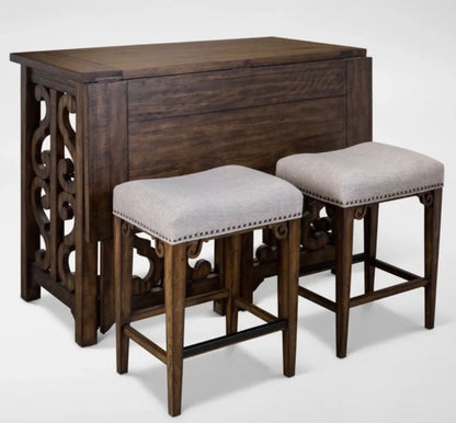 Charthouse Breakfast Bar + (2) Counter-Height Stools
