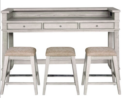 Hazel Gray Gameday Console with Stools
