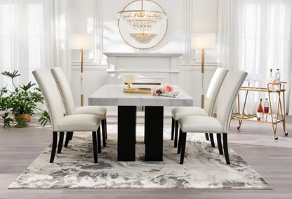 Artemis Marble Dining Table + (6) Piece Artemis Chair Set