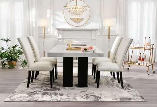 Artemis Marble Dining Table + (6) Piece Artemis Chair Set
