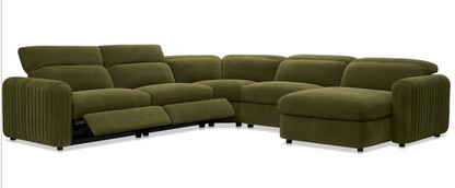 Soho Dual-Power Reclining 5-Piece Sectional with Chaise