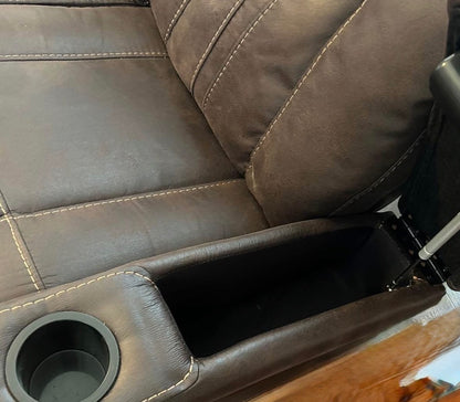 Three Seat Recliner with Powered Console