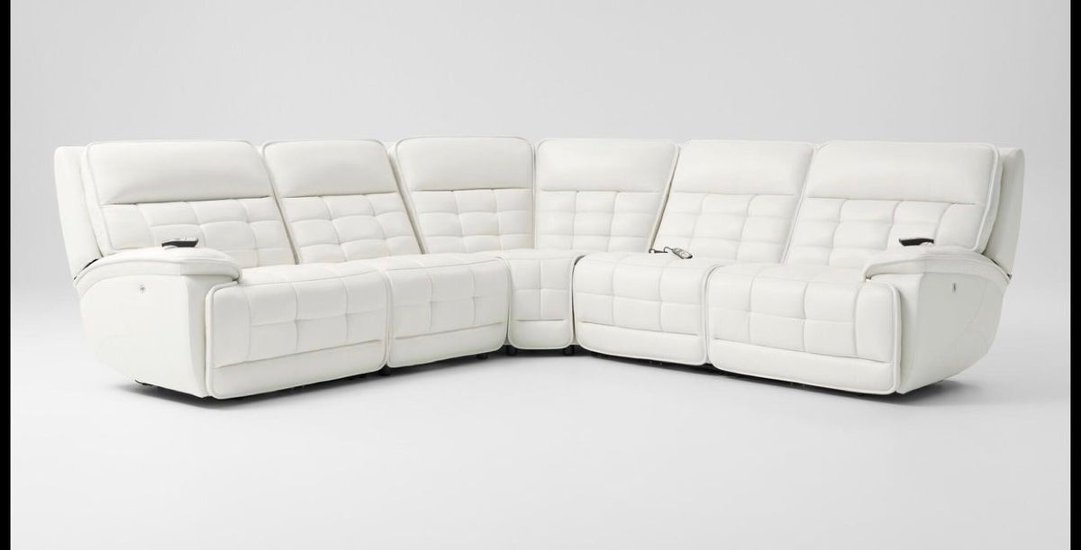 Cascade White Triple Power (Zero Gravity) Reclining Sectional