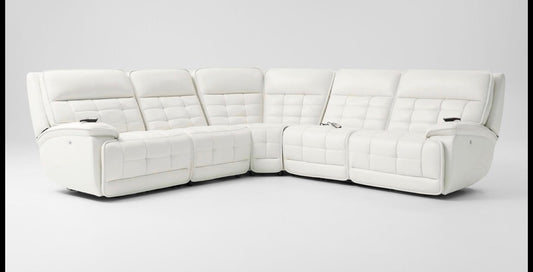 Cascade White Triple Power (Zero Gravity) Reclining Sectional