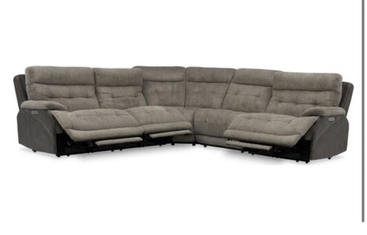 Beckett 5-piece Dual Power Reclining Sectional - Gray