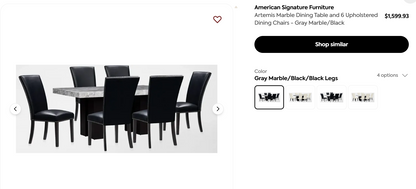 Artemis Marble Dining Table + (6) Piece Artemis Chair Set