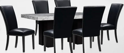 Artemis Marble Dining Table + (6) Piece Artemis Chair Set