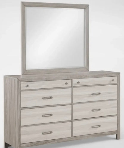 Gray Asher Dresser with Mirror