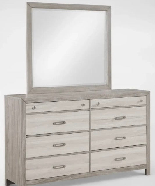 Gray Asher Dresser with Mirror