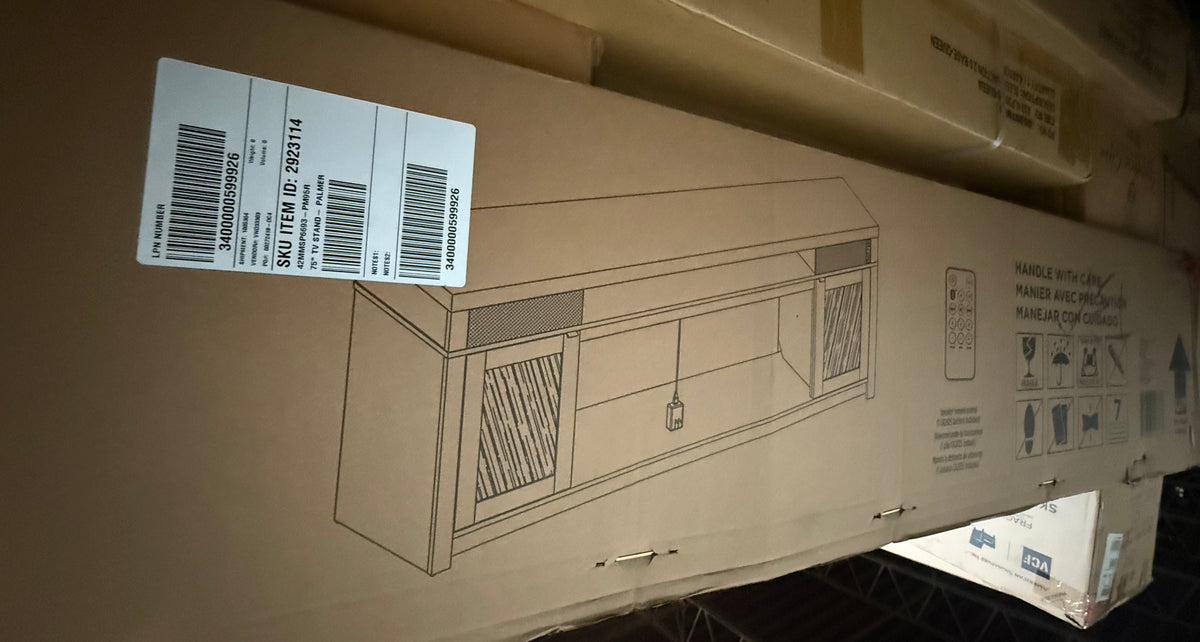 76” Palmer TV Stans with Fireplace, Remote + Bluetooth Compatible