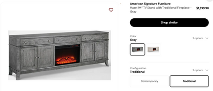 Hazel Gray TV Stand